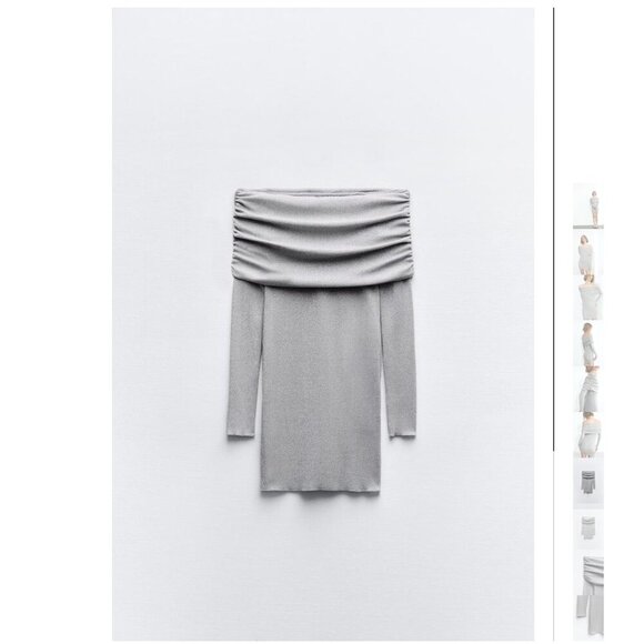 ZARA STRAPLESS METALLIC THREAD DRESS Size M NEW WITH TAG! - Picture 9 of 10